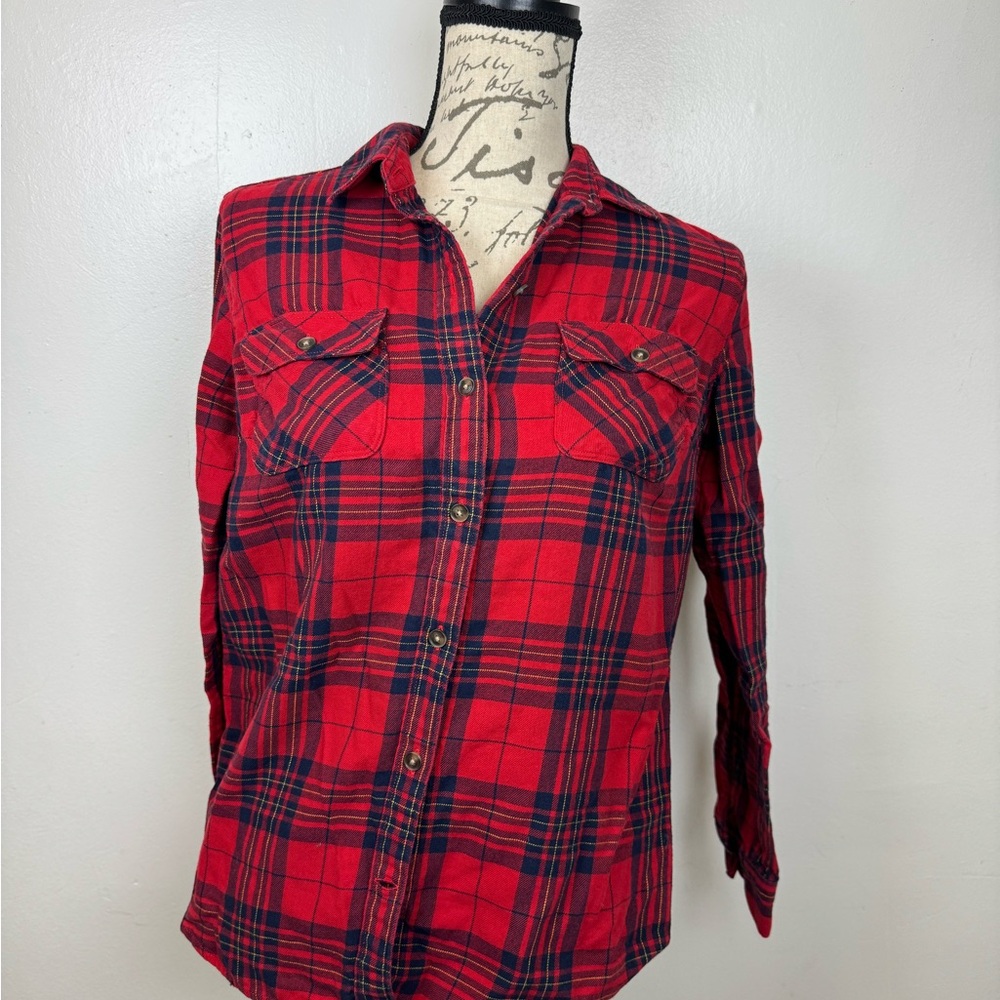 Eddie Bauer Red and Black Plaid Shirt